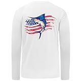 BASSDASH Camiseta de pesca de manga larga para hombre con estampado de peces UPF 50+, Small
