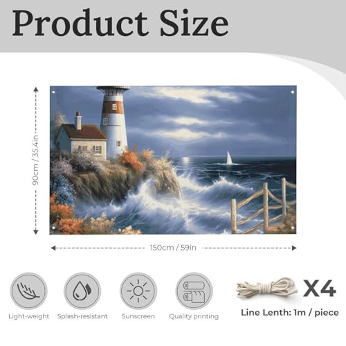 Drapeaux décoratifs intérieurs extérieurs de qualité supérieure style phare - 3
