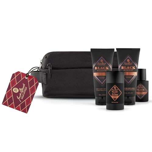 Jack Black Holiday - Black Tie Best Gift Set for Men Multi-Purpose Mens Body Wash Pit Boss Mens Deodorant Body Lotion and Body Spray Grooming Kit