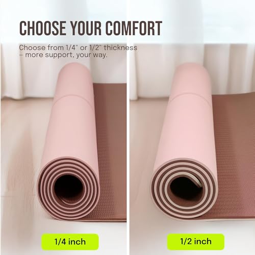 Image of Gogokiwi Large Yoga Mat (6'x4') - 1 /4 inch & 1 /2 inch Thick Exercise Mats for Home Workout, Extra Wide Workout Mats for Home Gym, Yoga, Pilates, Stretching, Floor & More