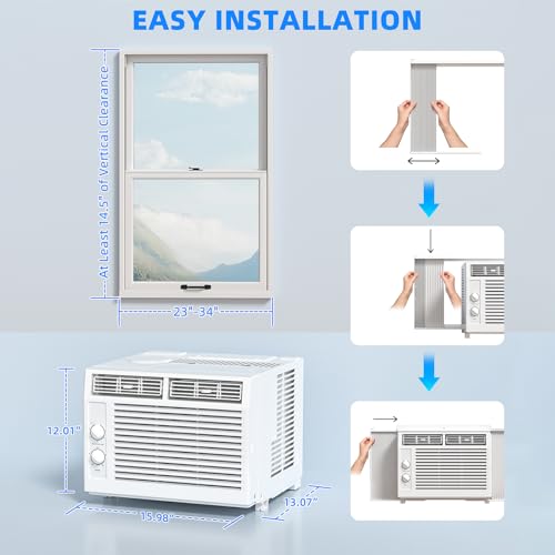 Image of Antarctic Star 5,000 BTU Small Window Air Conditioner Unit Cool Up to 150 Sq.ft, Window AC Unit with Cool and Fan Mode, Quiet Operation, Adjustable Window Fit, Intuitive Mechanical Controls, White