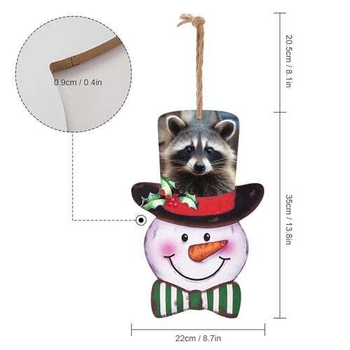 Petit visage de raton laveur en bois à offrir pour une déco de Noël - 3