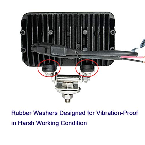 Lightronic 4X6 Inches Rectangular 12/24 Volt Dc 45W 4500 Lm, 6000K Cool Bright White Flood Beam Off-Road Led Work Light, Headlight & Fog Light For Truck & Work Vehicle, Ip 69 Waterproof Rating, 2-Pack #TOP4