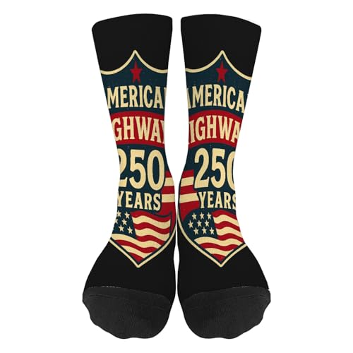 250th Anniversarys American Highways 250 Years Of Freedoms 1776-2026 Half Calf Sock For Him