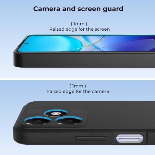 Image of A rtistque Back Cover Case for Oppo A6c 4G | Camera Protection | Shockproof TPU | Stylish Protective Design | Slim Fit | Ultra Matte | Oppo A6c Back Cover - Black