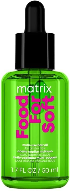 Food For Soft Hair Serum Oil For Dry, Brittle, and All Hair Types - Softens, Smooths, and Adds Shine With Heat Protection, Repairing Leave In With Avocado Oil