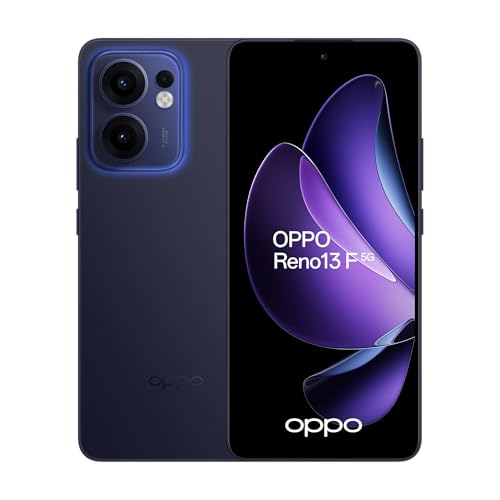 OPPO Reno Reno13 F 5G AI Smartphone, Tripla fotocamera 50+8+2MP, Selfie 32MP, Display 6.67” 120HZ AMOLED FHD+, 5800mAh, RAM 8GB(Esp4GB/6GB/8GB)+ROM 256GB, [Versione Italia], Luminous Blue