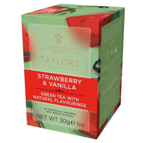 Taylors Of Harrogate Strawberry & Vanilla Green Tea, 20 Count (Pack Of 1) #TOP26