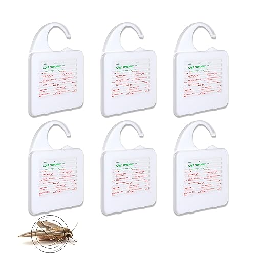 6 Hanging Moth Repellent for Wardrobes, Kills Moths Larvae and Eggs, Moth Killer for Protect Clothes in Wardrobes & Drawers, Highly Effective 6 Months Protection