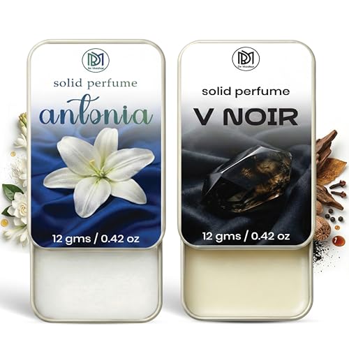 Image of Dr.Mashur Solid Perfume |V Noir&Antonia Alcohol Free Wax Perfume Balm, Long Lasting | Pocket Tin 12g, Pack Of 2| Non Greasy Smooth Glide, Travel Friendly Men And Women