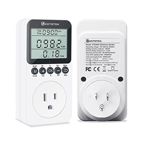 KETOTEK Watt Meter Power Meter Plug Electricity Usage Monitor for Home
