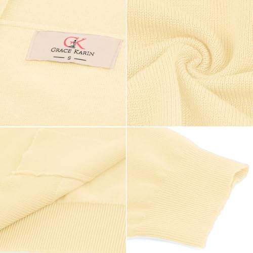 Image of GRACE KARIN Women Cardigan Sweaters Lightweight Knit Cropped Cardigans Trendy 3 /4 Sleeve Shrug Bolero S-3XL