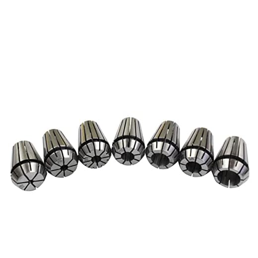 BestParts 7Pcs ER20 Spring Collet Set 1/8" - 1/2" Collet Chuck Carbon Steel for CNC Milling Lathe Tool and Engraving Machine 1/8", 3/16", 1/4", 5/16", 3/8", 7/16", 1/2"
