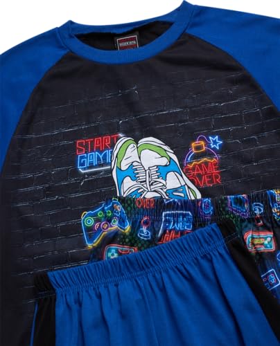 Quad Seven Boys Pajamas Set - 3 Piece Short Sleeve Sleep Shirt Pull On Lounge Shorts and Boys Pajama Pants for Kids (8-18)3