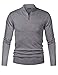 Produktbild Sykooria Pullover Herren Stehkragen 1/4 Half Zip Arbeitspullover Baumwolle Rollkragenpullover Stretch Winterpullover Herbst Winter Langarm Poloshirt Sweater