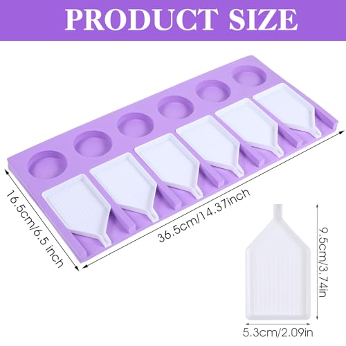 Painting Diamond Accessories Tray Organizer Art Beads Sorting Storage containers Tools Kits for Glitter Rhinestones 5D Embroidery DIY Crafts 6 Slots Trays Holder for DIY Diamond Art Craft Painting Kit - Thumbnail 2