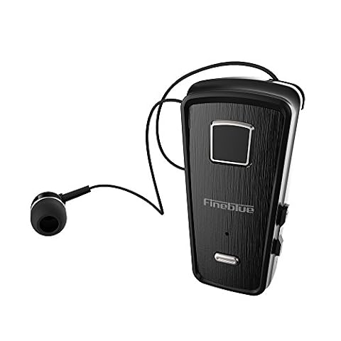 Docooler Fineblue F980 Clip-on słuchawki Bluetooth 4.0, wysuwane słuchawki stereo, muzyka, alarm wibracyjny, bez użycia rąk, mikrofon, połączenie wielopunktowe