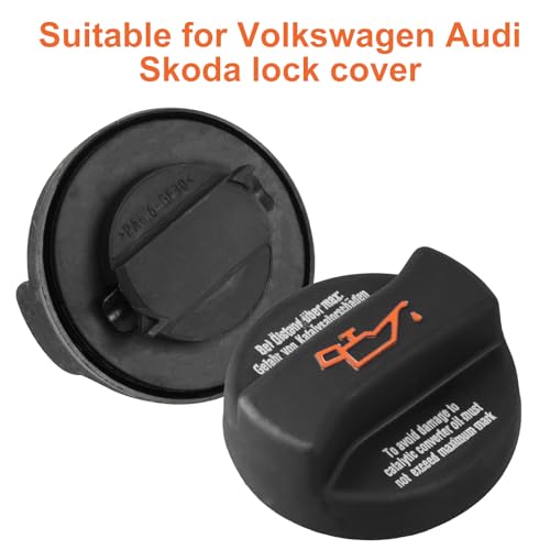 öleinfülldeckel, öleinfülldeckel, 02113 Öldeckel mit Dichtung, 1 Stück, Schwarz, für Auto