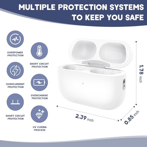 Image of Wireless Charging Case for Airpod Pro 1 & 2 Gen, Airpod Pro Charging Case Replacement wiht 660 mAh Battery, Replacement Airpod Pro 2 Charging Case with Bluetooth Pairing Sync Button,No Earduds