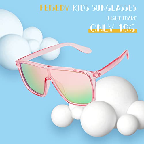 Feisedy Kids Sunglasses For Girls Fashion Cute Boys Teenagers Glasses One Piece Uv400 B2812 #TOP4