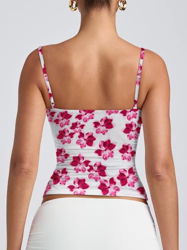 Image of PINKMSTYLE Women's Basic Double Lined Scoop Neck Tank Tops Adjustable Cami Tank Summer Sleeveless Tops