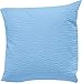 Erwin Müller Kissenbezug, Kuschelkissenbezug, Kissenhülle Seersucker Uni Serie Rosenheim - pflegeleicht, bügelfrei, mit Reißverschluss - blau Größe 40x40 cm