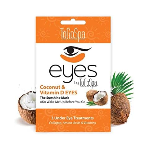 Coconut EYES by ToGoSpa – Premium Anti-Aging Collagen Gel Pads for Puffiness, Dark Circles, and Wrinkles – Under Eye Rejuvenation for Men & Women - 1 Pack - 3 Pair Cover