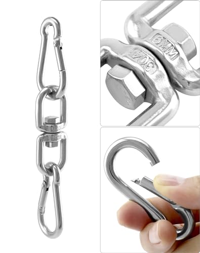 QWORK® 4-Strängige Boxsack Aufhängung Kette, Robuste Edelstahl Ketten zum Aufhängen von Boxsäcken, Gesamtlänge 50cm, 360-Grad-Drehgelenk, Maximale Tragfähigkeit 70 kg