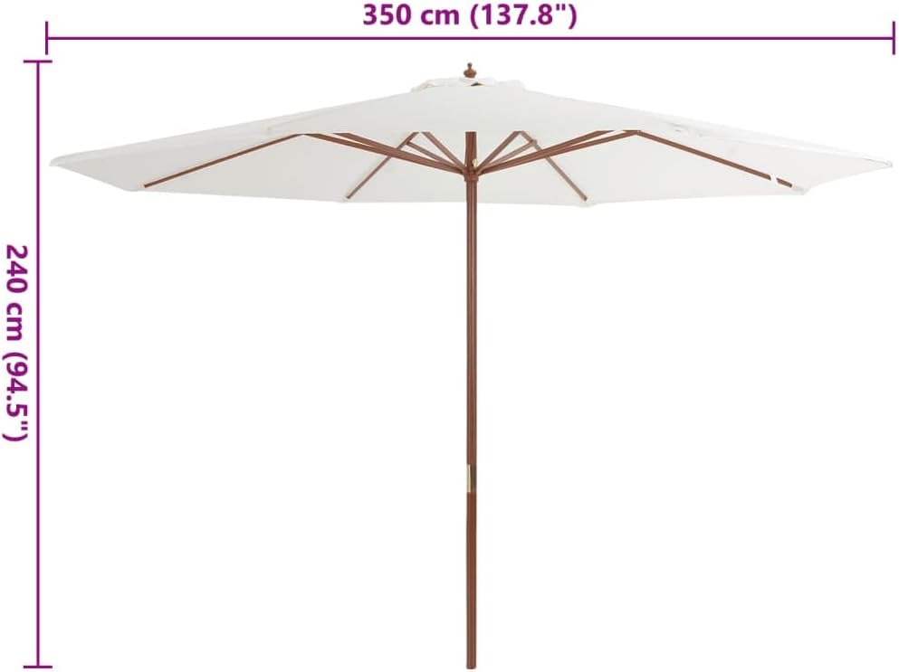 Garden parasols Outdoor with Wooden Pole Patio Umbrella Balcony Garden Parasol Outdoor parasols