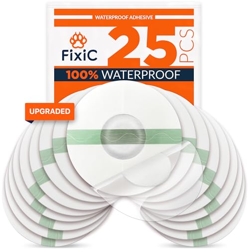 Fixic Libre 3 Sensor Covers - 25 Pack - Freestyle Adhesive Patches for Libre 3 & Plus Sensors - No Glue in the Center - Pre-Cut Back Paper - The Best Fixation for Your Sensor! (Upgraded Transparent)