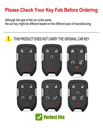 Yonufi For Chevy Key Fob Cover With Keychain Leather Car Smart Key Case Protector Holder Compatible Chevrolet Silverado Suburban Tahoe Gmc Sierra 1500 2500 3500 Canyon Yukon Acadia Terrain 2019-2022 #TOP1