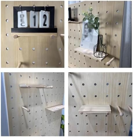 Freestanding Movable Pegboard Organizer Kit, Wooden Display Rack for Garage & Home, Versatile Storage System, 60x126cm, Decorative Wall Panels, Easy Assembly