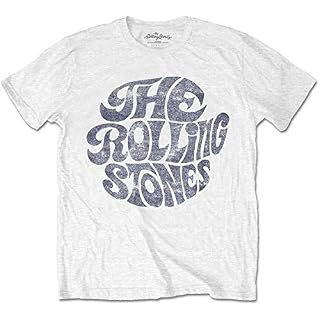 Rolling Stones The T Shirt Vintage 70S Band Logo Nouveau Officiel Homme Blanc - Les Beatles, Paul McCartney, John Lennon, RIngo Starr, George Harrison