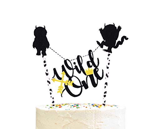Wild One Birthday Cake Topper- Handmade Where The Wild Things are Cake Topper First Birthday Decorations for Baby 's Photo Booth Propsâ€¦Wild One Birthday Cake Topper- Handmade Where The Wild Things are Cake Topper First Birthday Decorations for