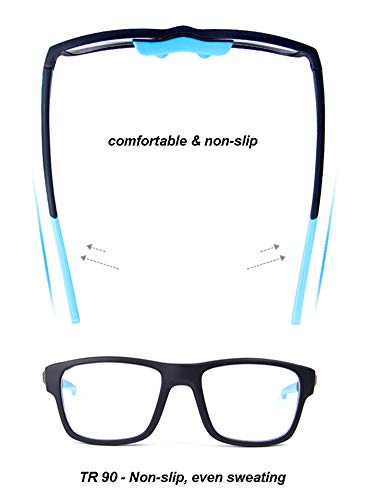 Runspeed Sports Goggles Safety Protective Basketball Glasses Eyewear With Adjustable Strap For Adults Youth Kids Football Volleyball Training Hockey Rugby (Black/Blue) #TOP4