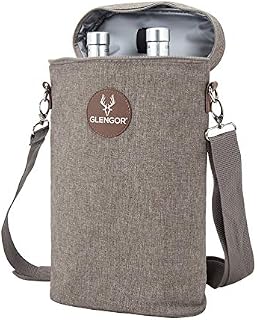 Glengor Insulated Premium Wine Carrier | Twin Bottle Holder | Cooler Bag | Handle and Shoulder Strap.