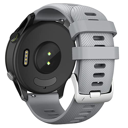 ANBEST 22mm Pulsera Compatible con Forerunner 255/Vivoactive 4/Venu 2 Correa, Reemplazar Pulsera Deportiva de Silicona para Gear S3/Galaxy Watch 3 45mm/Huawei GT 46mm Watch, Gris