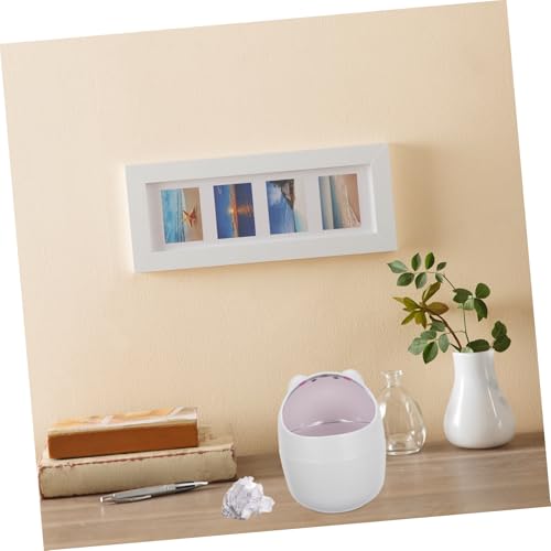 Mini caneca de basura rectangular blanca para escritorio miniatura 4
