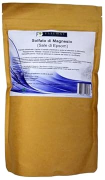 Solfato di Magnesio alimentare (Sale di Epsom) Esténat, 500 g, Aiuta Transito Intestinale e Rilassamento e la Purificazione del Corpo (1)