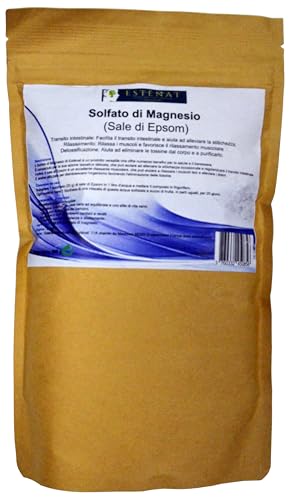 Solfato di Magnesio alimentare (Sale di Epsom) Esténat, 500 g, Aiuta Transito Intestinale e Rilassamento e la Purificazione del Corpo (1)
