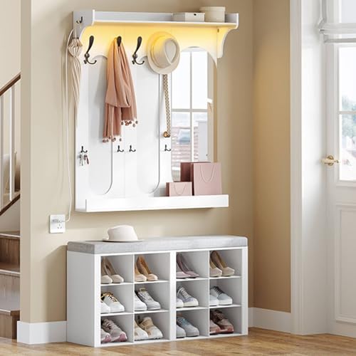 Hzuaneri Garderobe mit Sitzbank, Schuhbank mit Sitzfläche,...