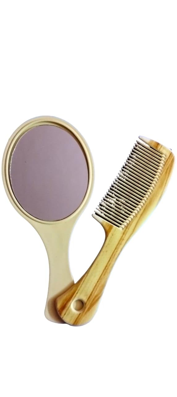 Corpwell Hand Mirror with Comb Set for Women and Girls,Gift for Girls Casual and Travelling,Wedding,Use -Multicolour (Pack of 1)-image-21