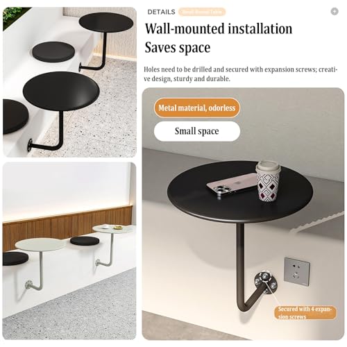 Mesa redonda de pared flotante y moderna para comedor pequeño y bar 6
