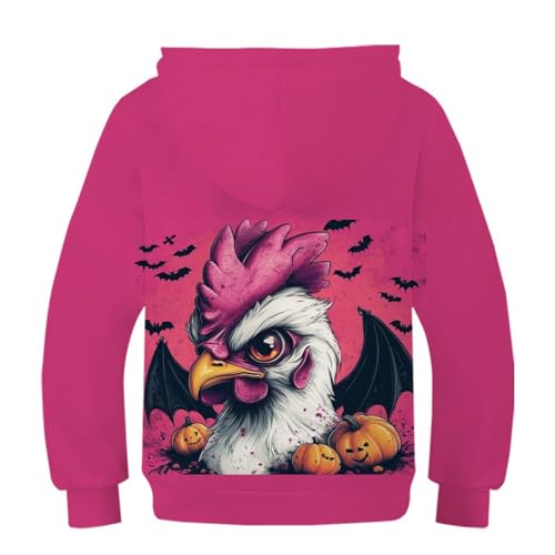 Pulls pour enfants avec poches Halloween Rooster imprimés en 3D unisexes - 3