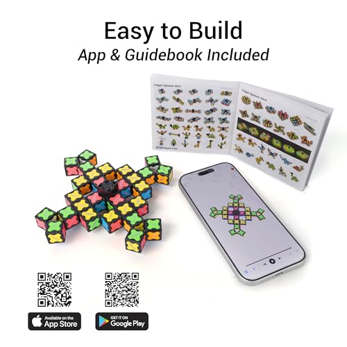 TOSY Magnet Fidget Spinner Glow – 16 Bausteine, 3-in-1: verwandelbarer Fidget-Spinner, Infinity-/Puzzlewürfel, Leuchtend, Ostergeschenk für Kinder/Erwachsene, STEM-Sensorik Anti-Stress Spielzeug