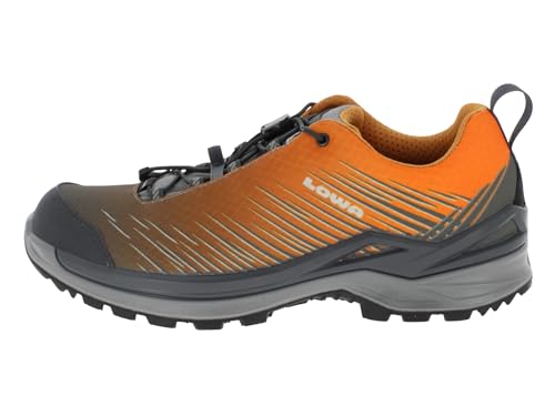 LOWA Multifunktionsschuhe Zirrox 2 GTX Lo SL wasserdichte und komfortable Herren Sportschuhe mit griffiger Laufsohle Orange/Grey EU 43,5