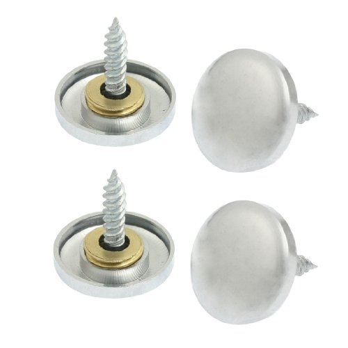 Aexit 4 Pcs Quality Parts Mirror Fitting Parts 19mm Diameter Screw Cap Metal Nails Model:40as326qo424