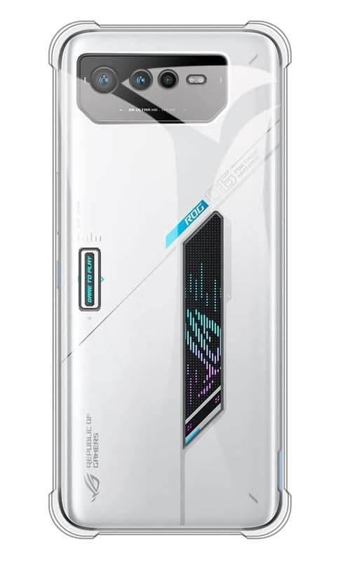 PrimeLike Shockproof Bumper Ultra Clear Slim Anti-Slip Grip Soft Flexible Back Cover for Asus ROG Phone 6D Ultimate / AI2203 (Transparent)