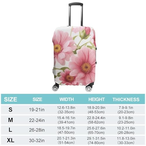 Travel Luggage Cover Protectors Elastic Anti-scratch Suitcase Cover Washable Luggage Sleeve Flowers Suitcase Cover Protector Fit 18-32 Inch Suitcases Travel Accessories XL2