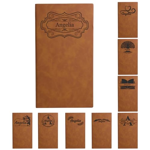 SHKINETARRY Cuaderno personalizado con nombre grabado, Diario de cuero personalizable para hombres y mujeres A6